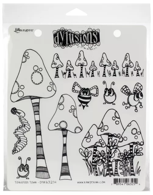 Dyan Reaveley's Dylusions Cling Stamp Collections 8.5"X7"-Toadstool Town DYRC-63