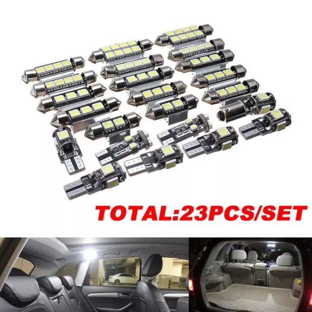 23x Canbus LED Car Interior Inside Light Dome Trunk Map License Plate Lamp Bulb