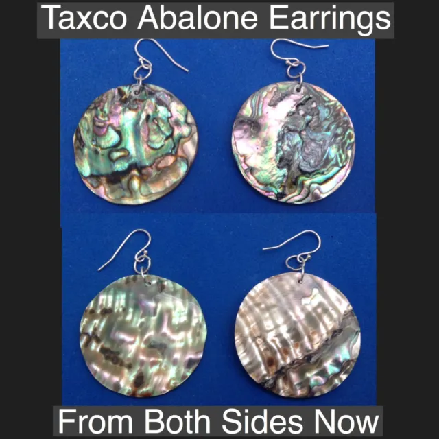 Taxco 925 Sterling Silver Findings Abalone Earrings Wearable From Both Sides Now