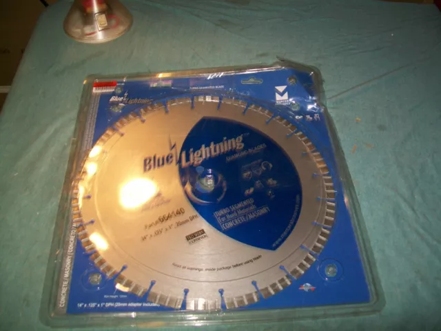 NEW Mercer Abrasives 664140 Blue Lightning Diamond Saw Blade 14" x 1/8" x 1" DPH