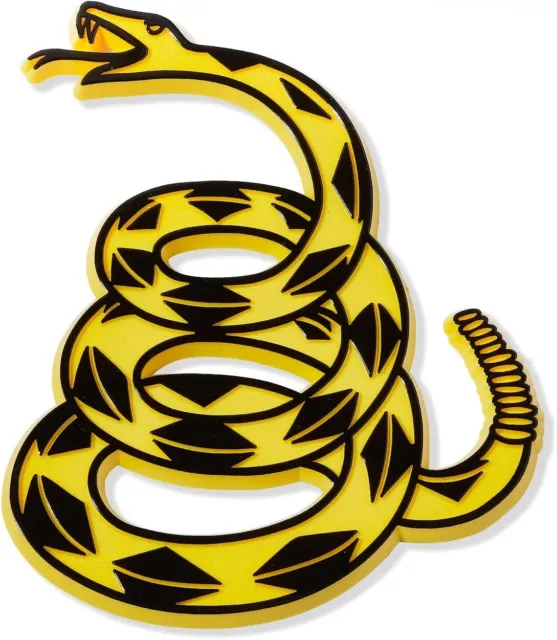 Gadsden Flag Don't Tread On Me Rattlesnake Car 3D Badge Emblem Revolution Yellow