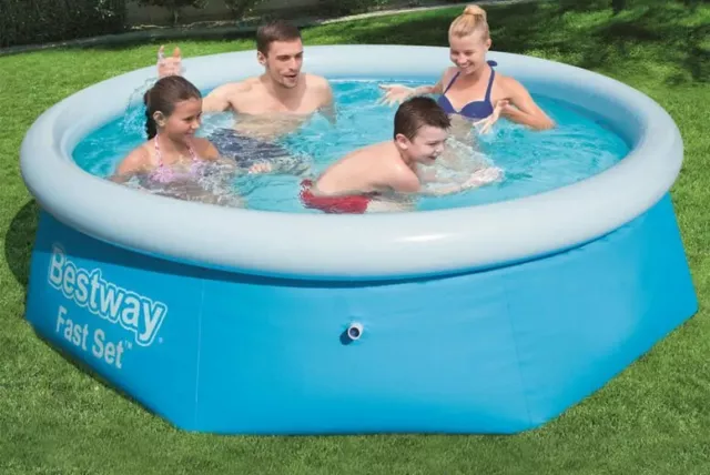 Bestway 8ft Fast Set Pool, 8 Foot Kids Paddling Swimming Pool, Round, Inflatable 2