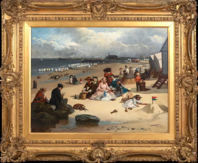 Large 19th Century English Littlehampton Beach by JOHN EYRES (1857-1889)