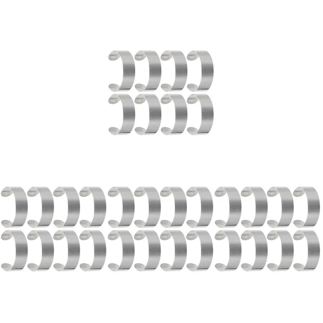 32 piezas Pulsera de acero inoxidable Núcleos en blanco Pulsera Puños en blanco