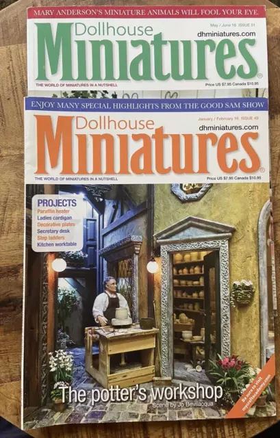 Dollhouse Miniatures Magazine 2016 - Jan/Feb & May/June. 2 Issues / 4 Months