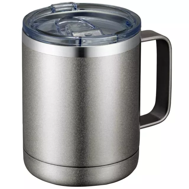 12Oz Coffee Mug with Handle and Sliding Lid,Stainless Steel Travel Tumbler Cup w