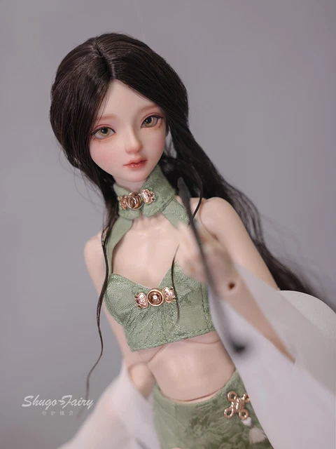 1/4 BJD Doll Sexy Girl Resin Ball Jointed Face Make up Eyes Wig Clothes Full Set