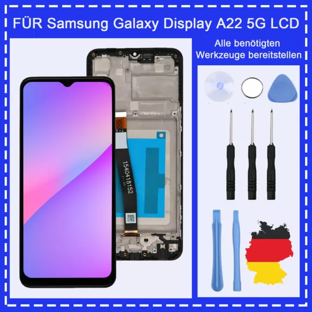 Display Set für Samsung Galaxy A22 5G LCD Touch Screen Bildschirm + Rahmen