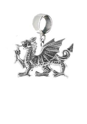 pp-g51 Welsh Dragon Pewter on a bail with 5mm Hole add to jewellery