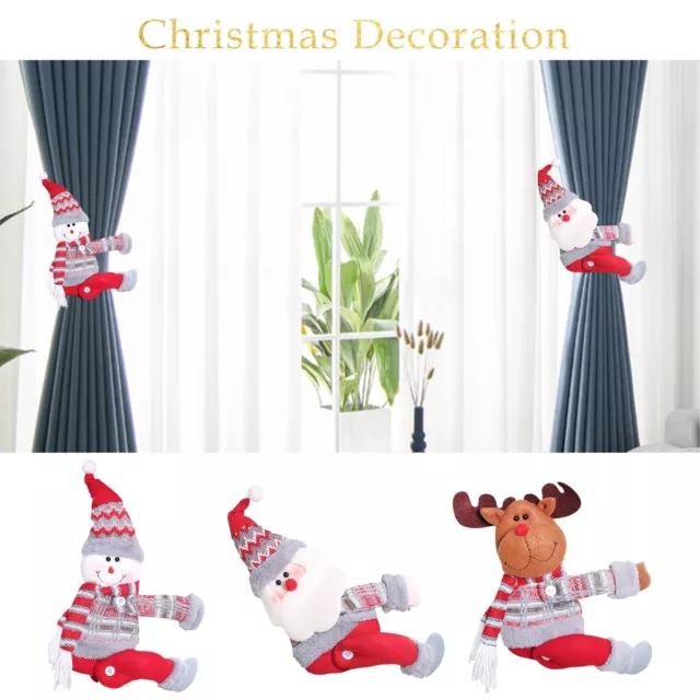 christmas Window Curtain Santa doll Buckle Holder Tieback Xmas Home Decorations 3