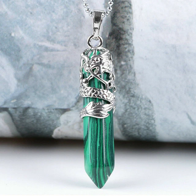 Hexagonal Natural Quartz Crystal Chakra Healing Point Pendant Necklace Jewelry