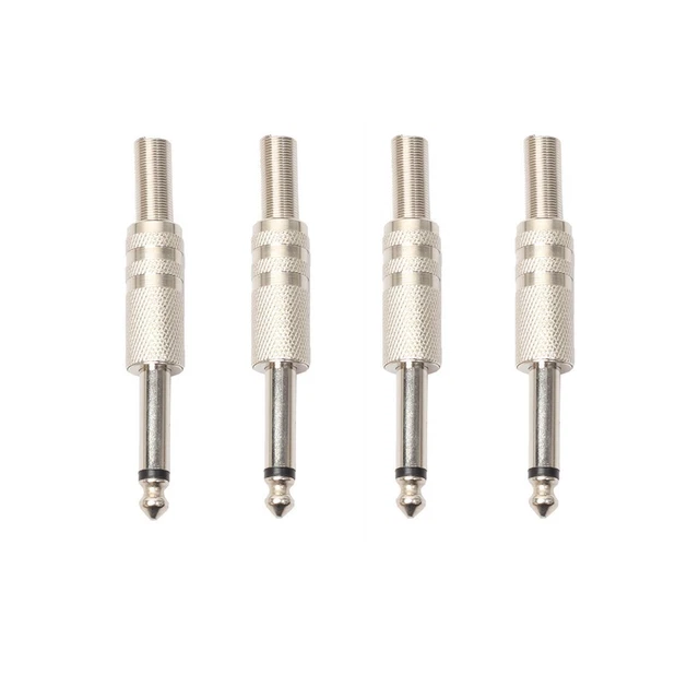 Connecteur audio prise jack mono 1/4 pouce microphone 4 pièces prise jack mono