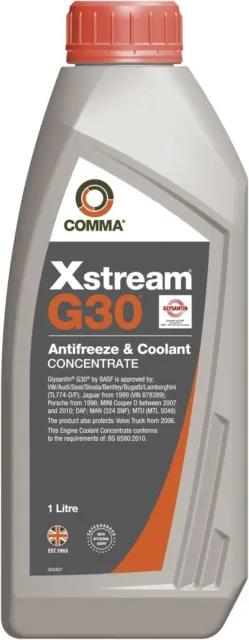 Comma XSR1L Xstream G30 Antifreeze and Coolant Concentrate, 1 Liter