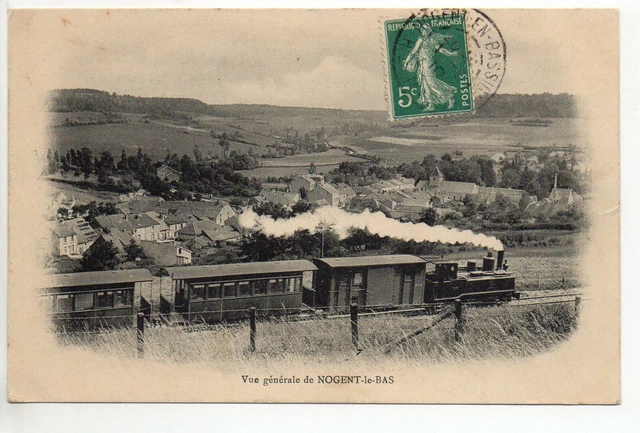 NOGENT EN BASSIGNY Haute Marne CPA 52 beautiful train plan on view of Nogent le Bas