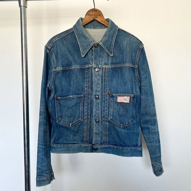 VINTAGE POWERHOUSE 101 Denim Jacket Pleated Selvedge 60's 