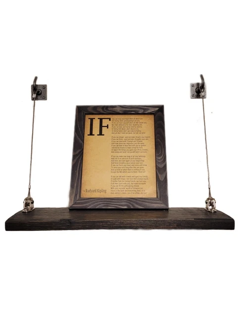 Hanging shelf bookshelf oak reclaimed upcycled floating barnwood rustic shelving