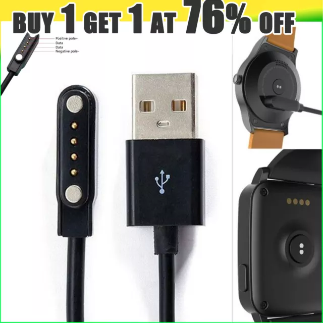 Smart Watch Charging Cable 4-Pin Magnetic Charger for Universal Smart-Bracelet