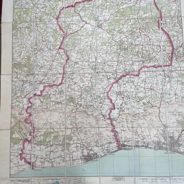 Vintage OS One-Inch Map of Crawley & Horsham - Edward Stanford Ltd