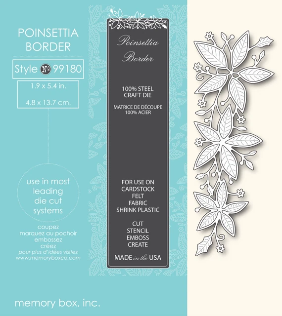 Memory Box Die 99180 Poinsettia Border