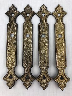 Lot of 4 Vintage Solid Brass Back Plates Door Thumb Latch Salvage