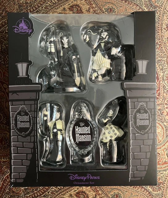Disney Parks Exclusive Haunted Mansion Glow in the Dark Ornament Box Set New