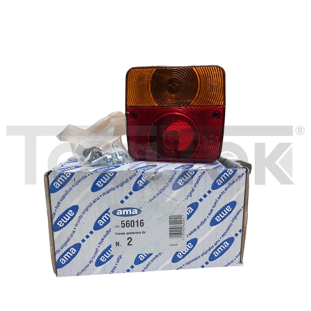 Kit Fanali Posteriori Per Rimorchio - 2 Fari + 2 Triangoli Rifrangenti + 6 Lampadine 12V - Foto 5