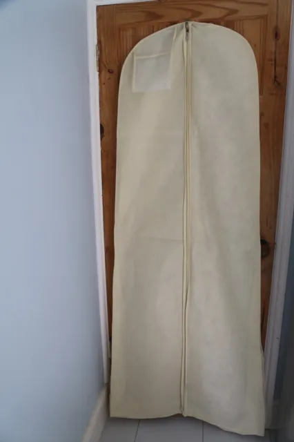 Copri abito lungo con base larga - avorio - con cerniera - 180x80 cm