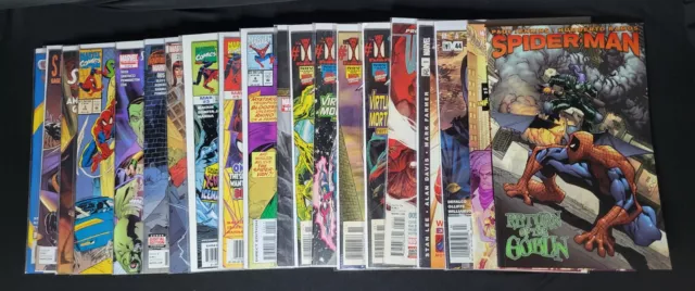 Various Spiderman Titles Comic Book Lot of 19 and 1 TPB. Marvel (1991+)