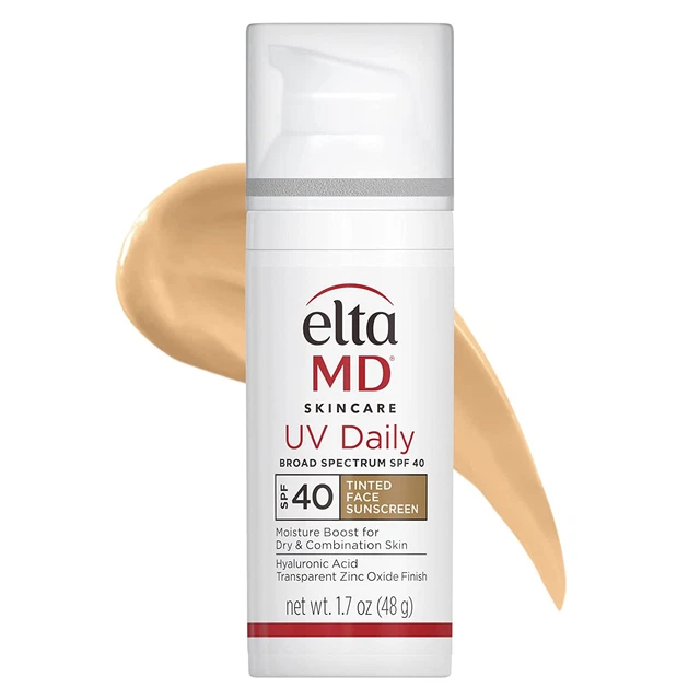 UV Daily Tinted Sunscreen with Zinc Oxide, SPF 40 Face Sunscreen Moisturizer, He