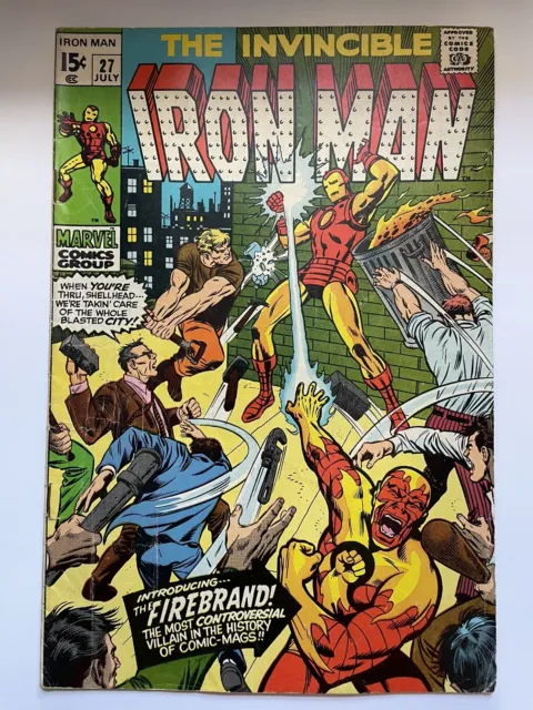 Invincible Iron Man #27 Marvel Comics 1st App Firebrand Early Bronze Age 1970