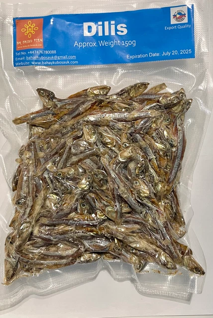 Pesce essiccato disossato Dilis Tuyo dalle Filippine 100 g Pesce essiccato disossato Dilis Tuyo dalle Filippine 100 g