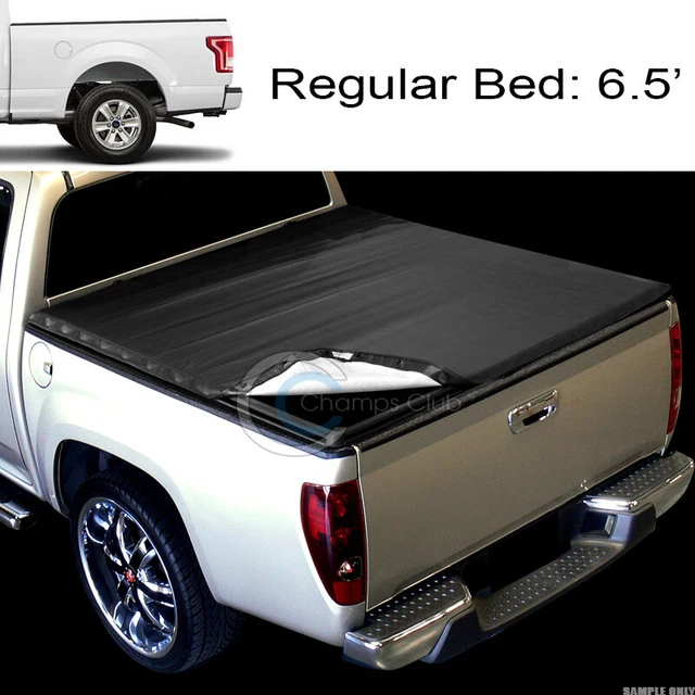 Fit 15-22 Ford F150 6.5 Ft 78" Bed Hidden Snap On Soft Vinyl Truck Tonneau Cover