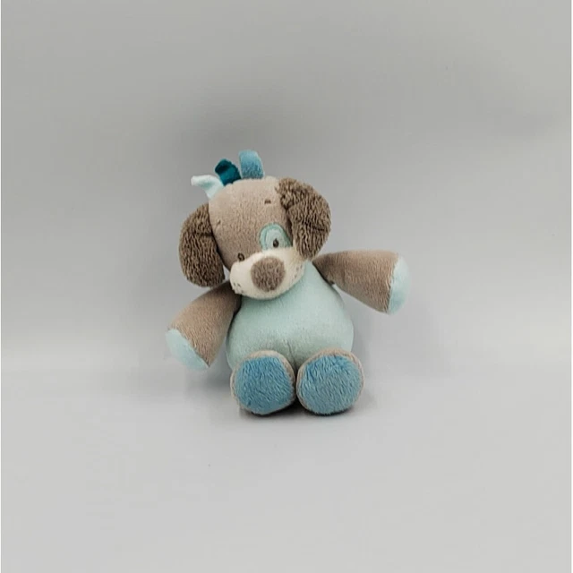 Mini doudou chien gris bleu Gaston et Cyril NATTOU - 32238