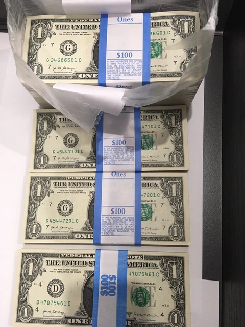 (10 New) $1 One Dollar Bills 2017A Uncirculated Consecutive Serial #s G/A