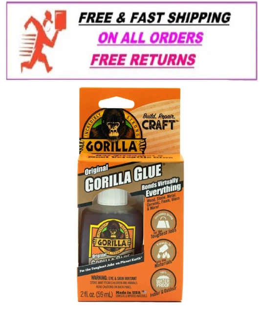 Gorilla Original Brown Polyurethane Glue, 2 Ounce Bottle