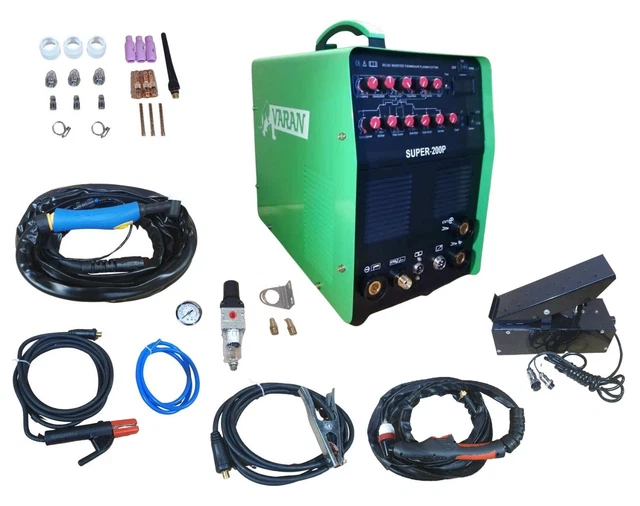 MACCHINA PER SALDATURA E TAGLIO 230V SUPER-200P, TiG AC/DC PULSE, ARC, PLASMA...