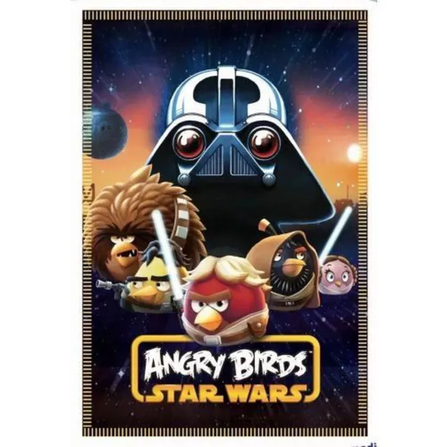 Angry Birds Y Star Wars Manta de Cuadros 100x150cm En Polar Forro Niños