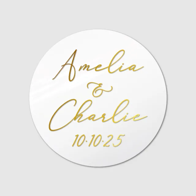 Personalised Wedding Stickers Labels, Round Thank You Wedding Favor Stickers