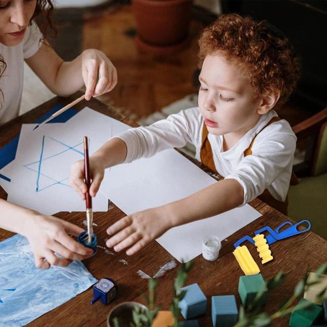 1 Juego Esponja Escuela Color Rodillo Pintura Sello