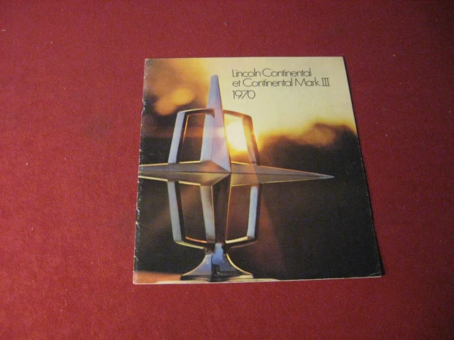 1970 Lincoln Canada French Sales Brochure Catalog Booklet Old Original