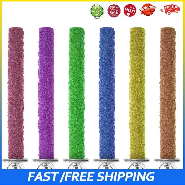 #B Colorido juguete para masticar jaula para mascotas pájaros soporte plataforma pata molienda (30 cm)