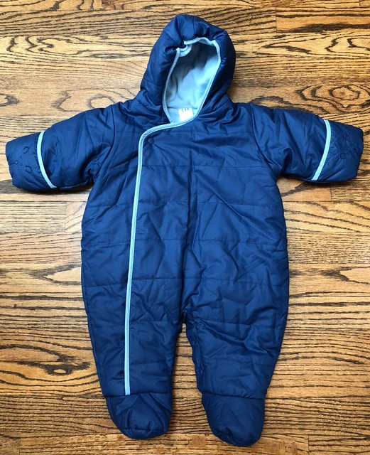 Baby Gap Snowsuit Cold Bunting Coat Infant 3-6 Months Boys Blue Fleece Lined