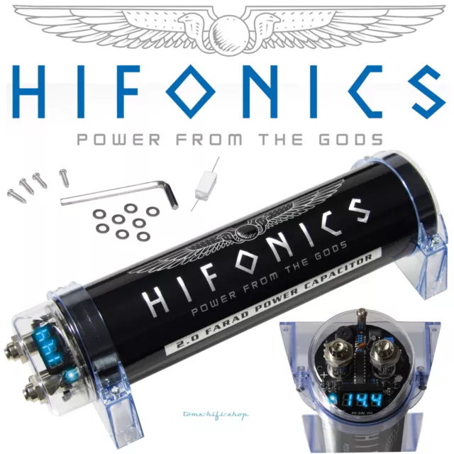 Hifonics Powercap Kondensator 2 Farad 2F Cap HFC2000 Auto PKW Pufferelko KFZ 12V