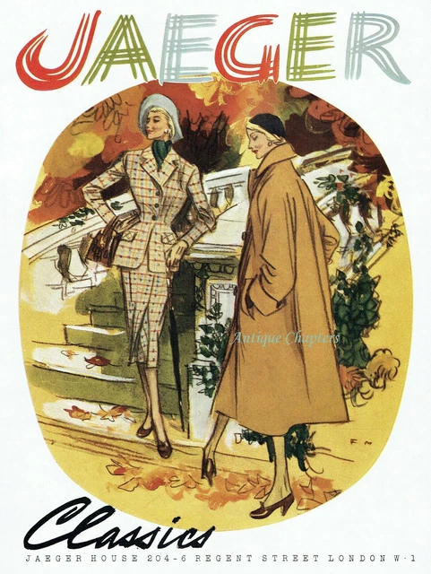 Jaeger Ladies Fashion 1950 Francis Marshall Print Advertisement Ad F179