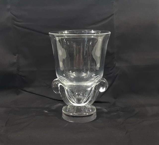 Steuben Art Glass Urn Vase Clear Crystal Glass Signed 6"