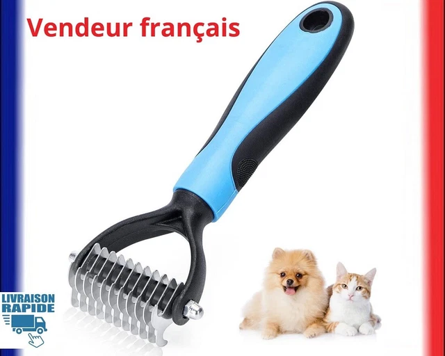 Peigne brosse de toilettage double face en acier inoxydable pour chiens et chat