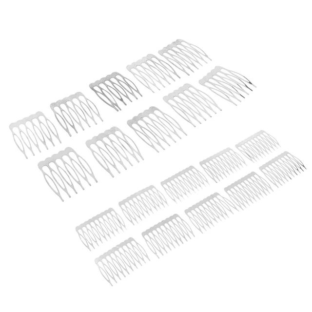 20 Stück Metall Silberfarbener Haarkamm Craft Seitenkämme Haarschmuck