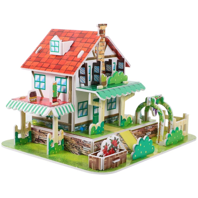DIY CABIN MODEL 3 Year Old Crafts Miniature Dollhouse Kit 3D Puzzle £6.