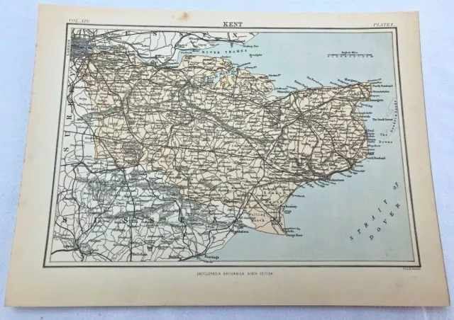 circa 1880s map of kent !  ( adam & charles black )