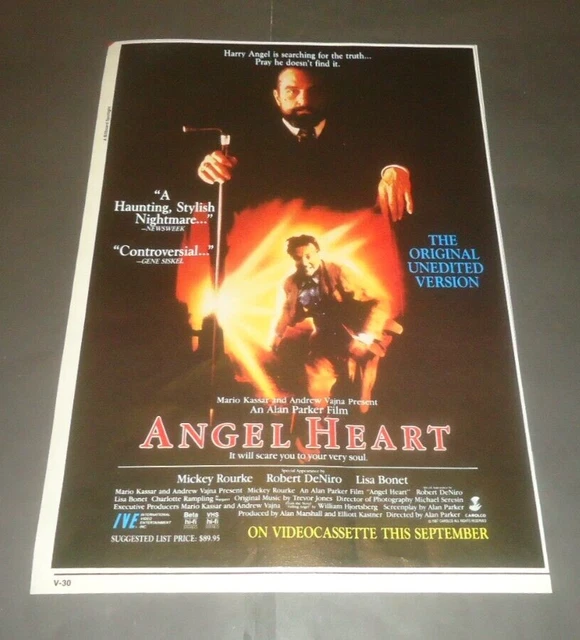 ANGEL HEART mickey rourke robert de niro-Original advert 12"x8"